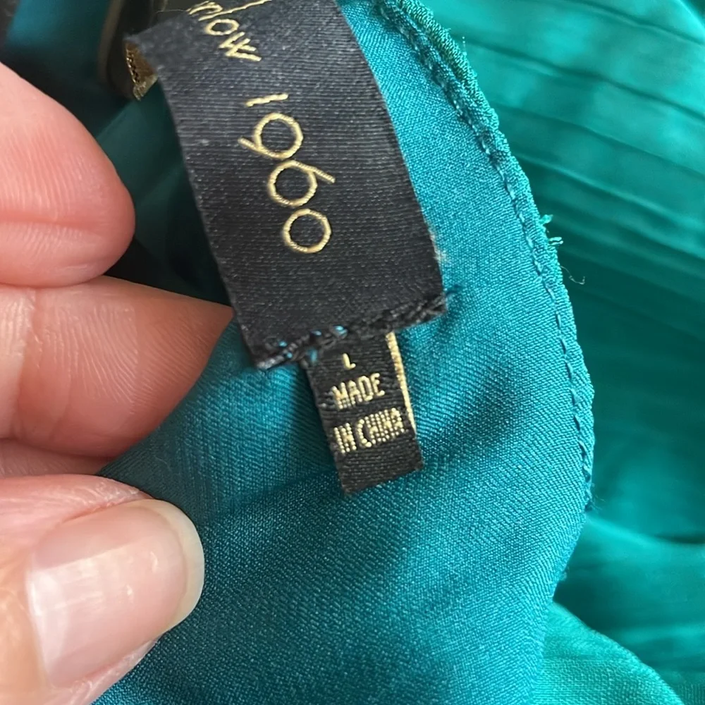 House of Harlow 1960 Teal Long-Sleeve Ruffled Mini Dress - Picture 6 of 7